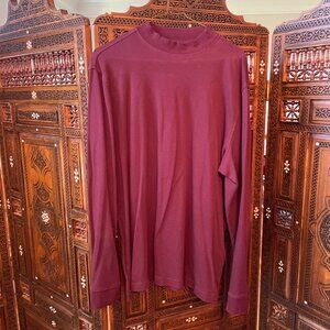 High Neck Burgundy T-Shirt Mens XL